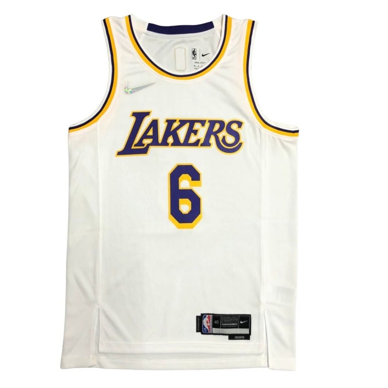 Camiseta NBA Los Angeles Lakers LeBron James 6 Nike Association Edition Blanca