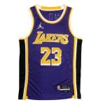 Camiseta NBA Los Angeles Lakers LeBron James 23 Jordan Statement Edition Morada
