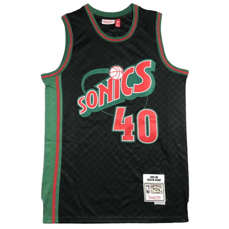 Camiseta NBA Seattle SuperSonics Shawn Kemp 40 Mitchell & Ness Retro Alternate Negra