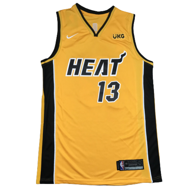 Camiseta NBA Miami Heat Bam Adebayo 13 Nike Amarilla
