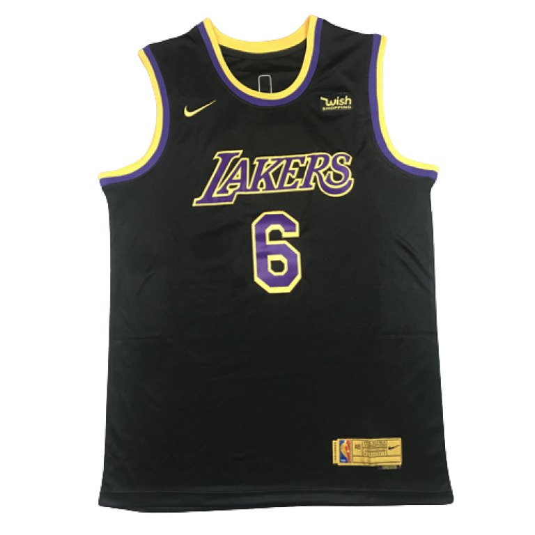 Camiseta NBA Los Angeles Lakers LeBron James 6 City Edition Nike Negra