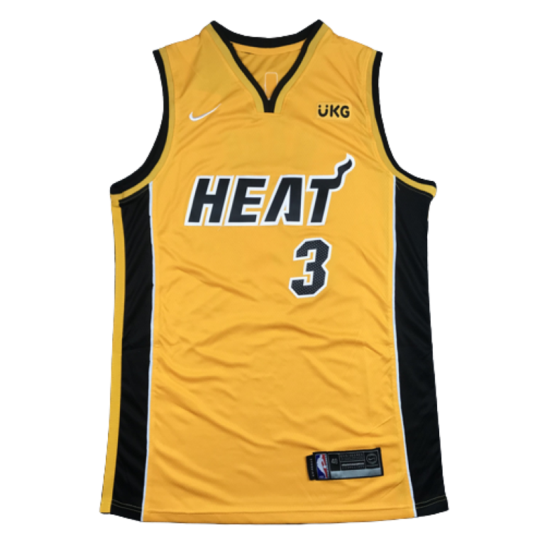 Camiseta NBA Miami Heat Dwyane Wade 3 Nike Amarilla